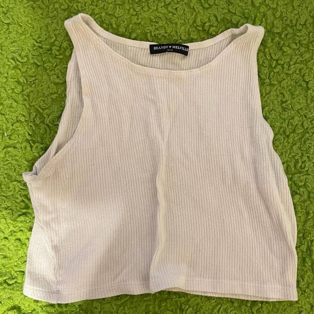 brandy melville white ribbed tank